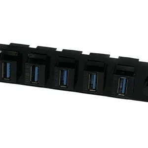 USB 3.0 FSP Sub Panel With 5 USB, Unshielded, Female to Female Couplers